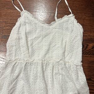 White Eyelet Spaghetti Strap Top